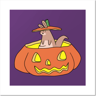 Jack O' Lantern Kangaroo Posters and Art